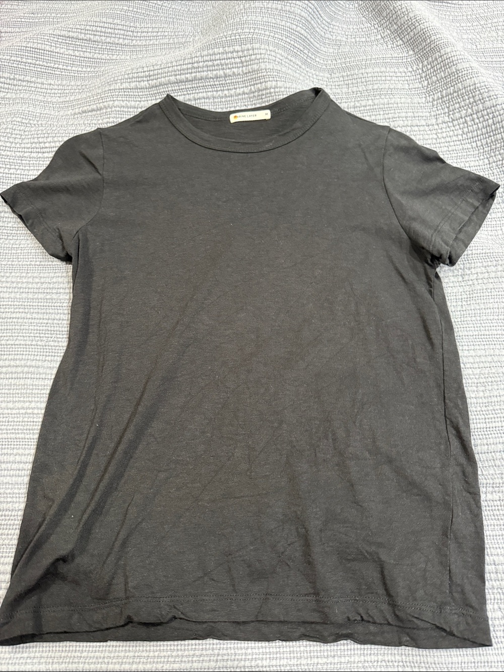 Marine Layer Classic Black  Women's Swing Crew Tee